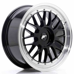 JR Wheels JR23 18×8 ET30-45 BLANK Glossy Black w/Machined Lip
