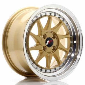 JR Wheels JR26 16×8 ET30 4×100 Gold w/Machined Lip