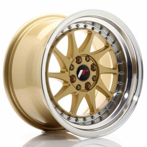 JR Wheels JR26 16×9 ET20 4×100/108 Gold w/Machined Lip