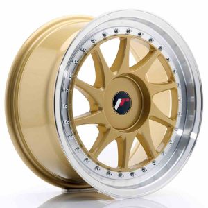 JR Wheels JR26 17×8 ET20-35 BLANK Gold w/Machined Lip