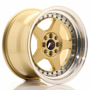 JR Wheels JR6 16×9 ET20 4×100/108 Gold w/Machined Lip