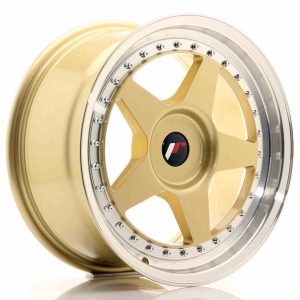 JR Wheels JR6 17×8 ET20-35 BLANK Gold w/Machined Lip