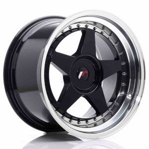 JR Wheels JR6 18×10,5 ET0-25 BLANK Glossy Black w/Machined Lip
