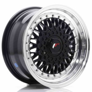 JR Wheels JR9 15×7 ET20 4×100/108 Gloss Black w/Machined Lip